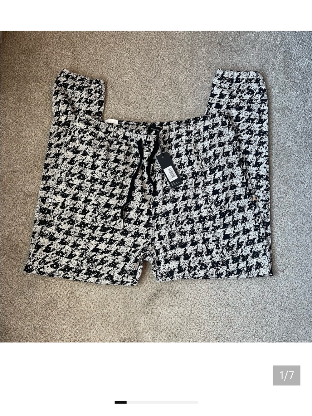 NWT Zanerobe Black & White Houndstooth Joggers size:32 - Picture 8 of 10